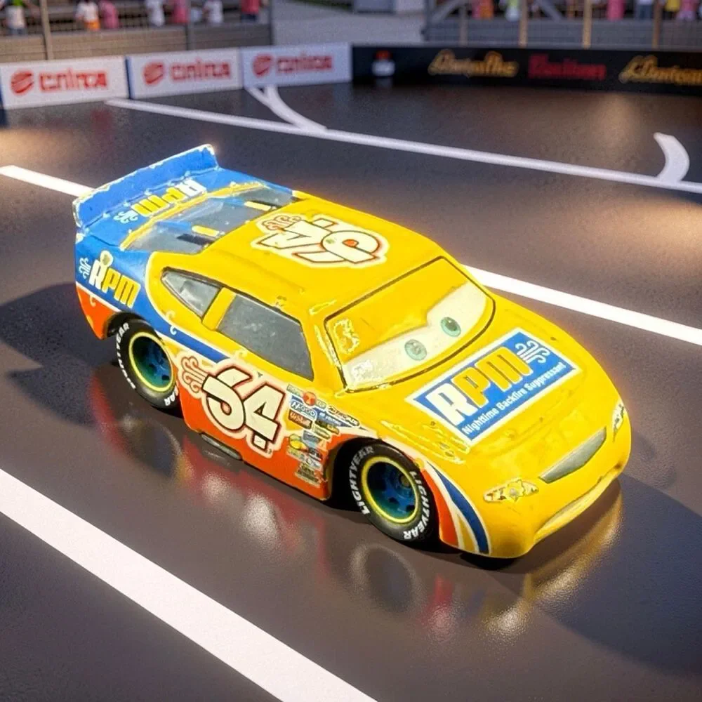 Disney Pixar Cars Winford Bradford Rutherford Yellow Die Cast Race Car A71